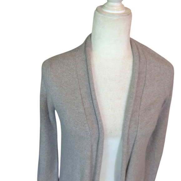 The Cashmere Project Neutral Oatmeal Soft Cashmere Sweater Duster Cardigan Sz XS - Picture 6 of 11
